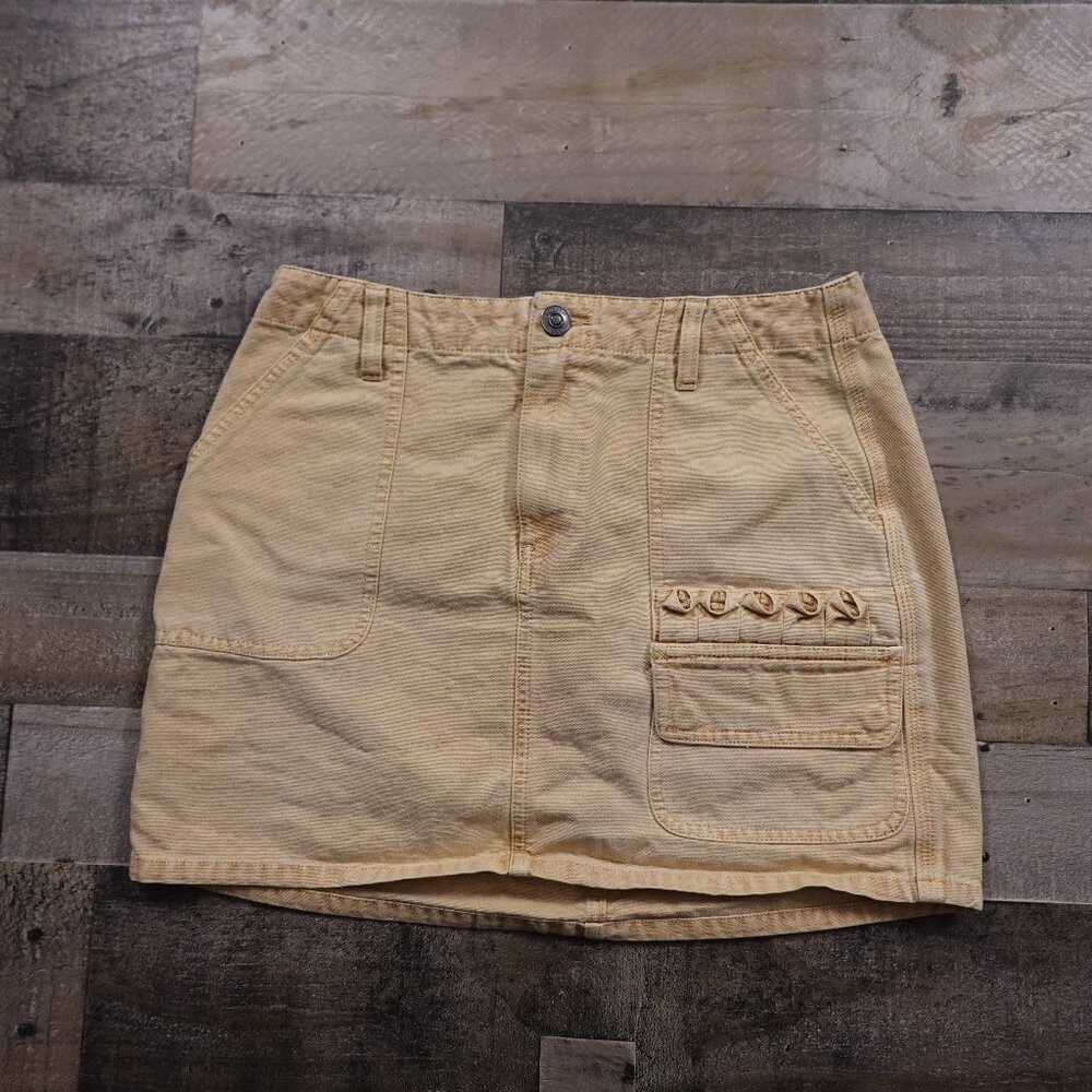 Hudson Los Angeles Utility Mini‎ Skirt - Women's Size 28 light khaki